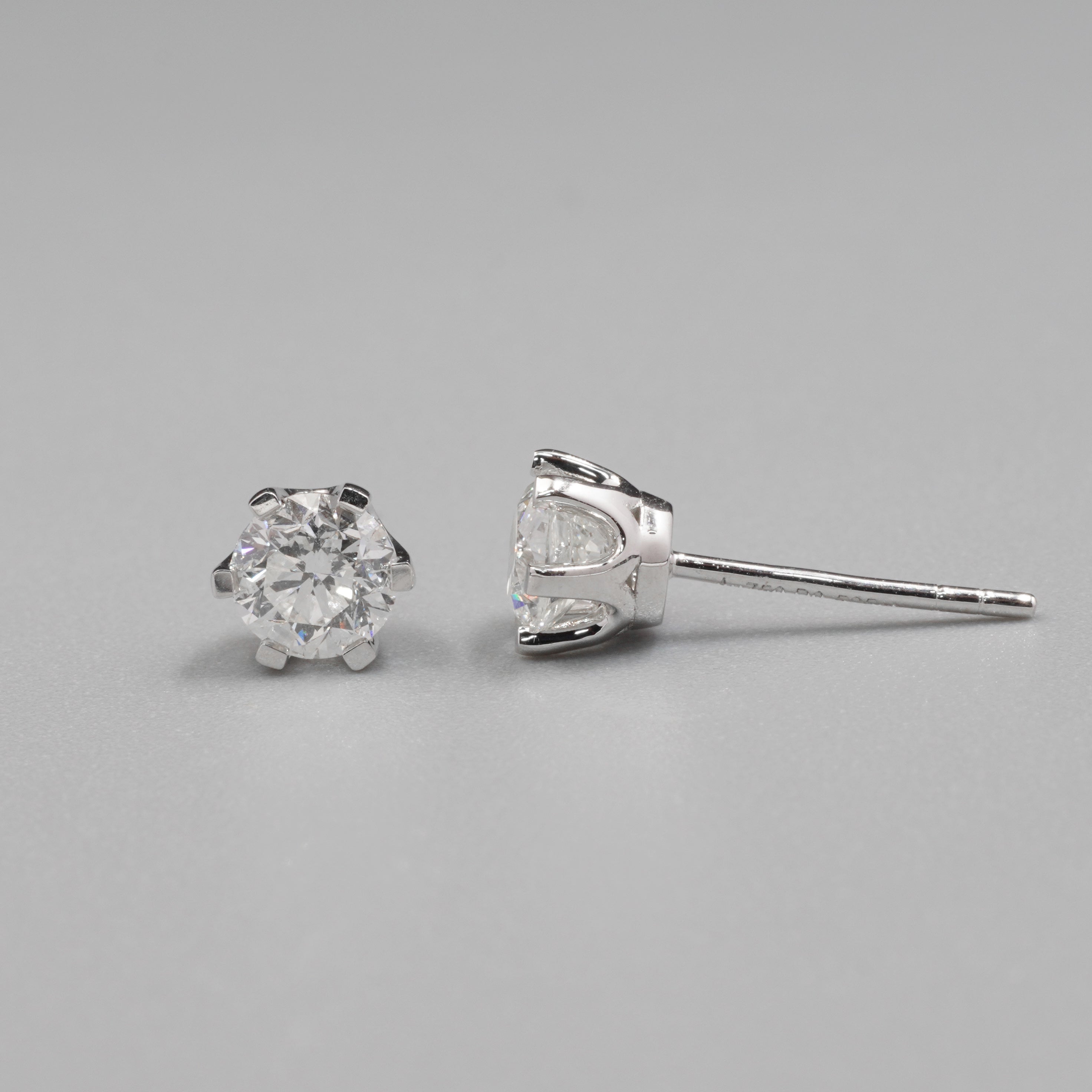 0.5CT Each Four Prongs Diamond Earrings Stud