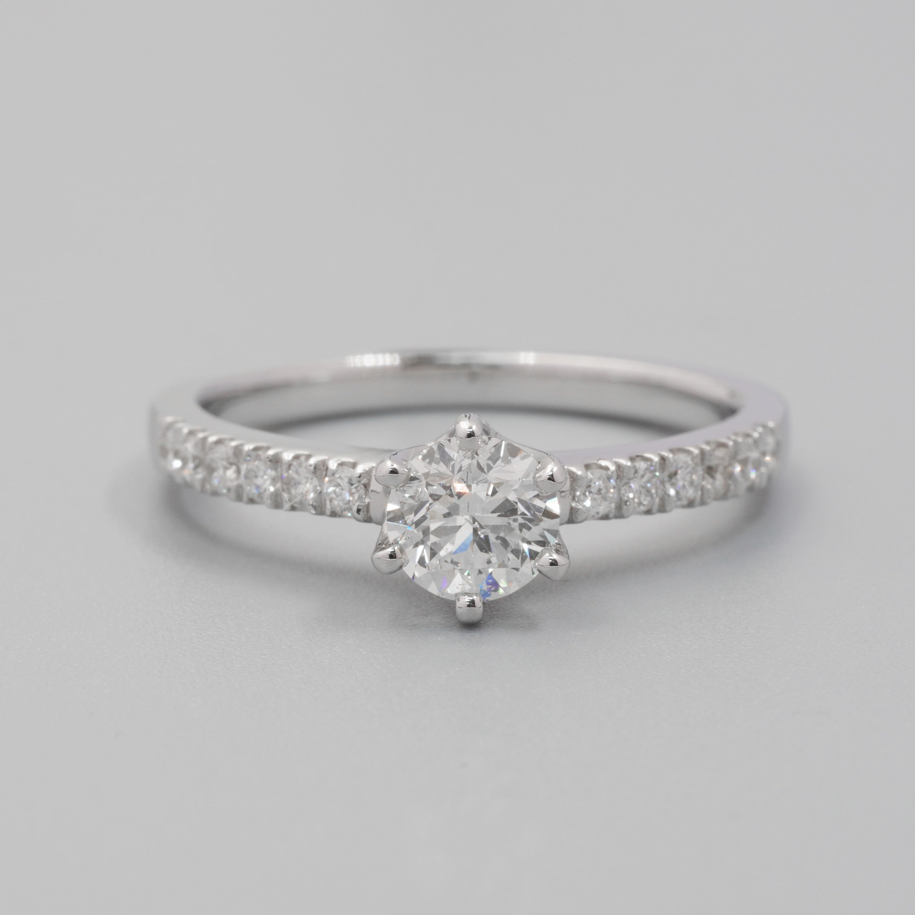 Six Prongs Pave Diamond Ring Setting