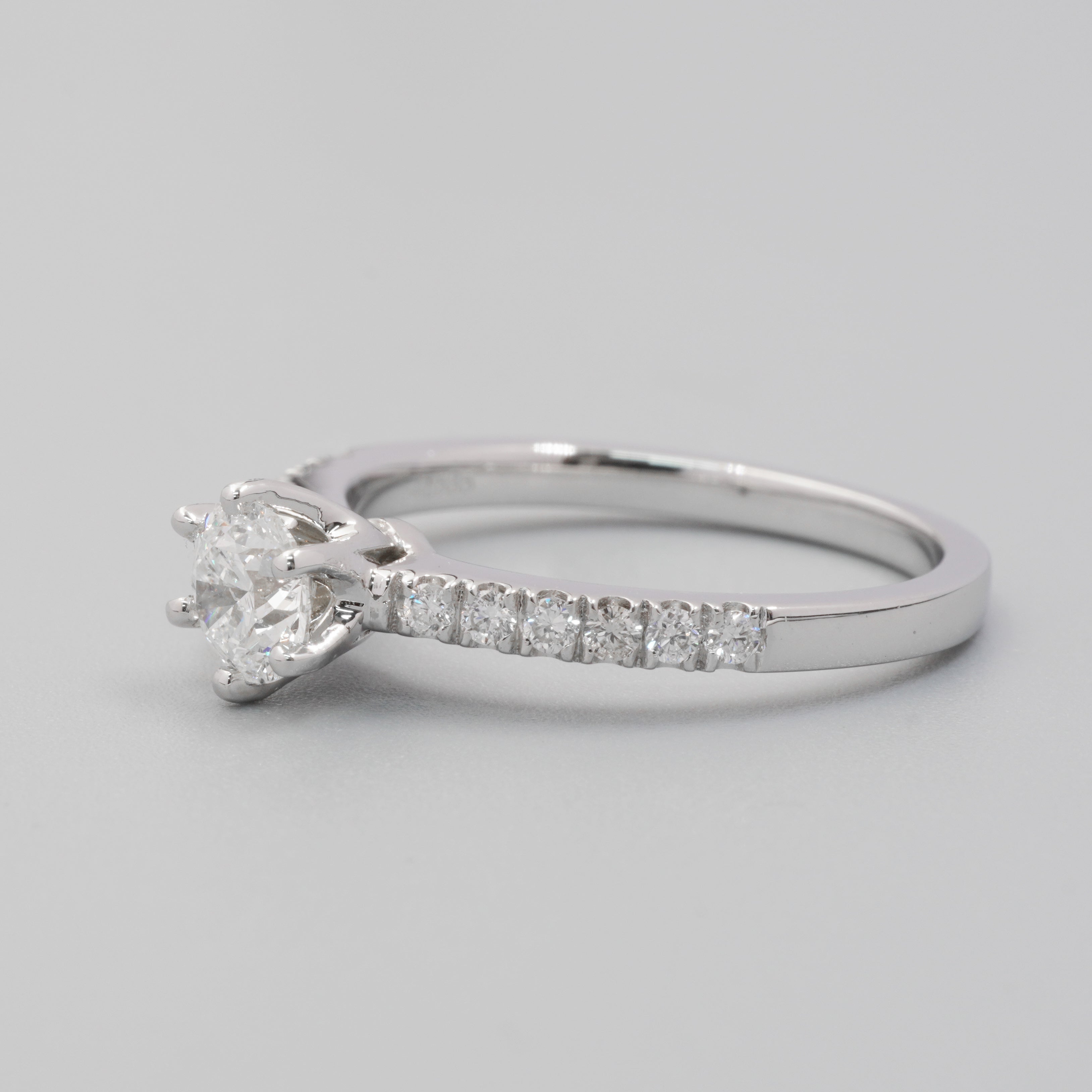 Six Prongs Pave Diamond Ring Setting