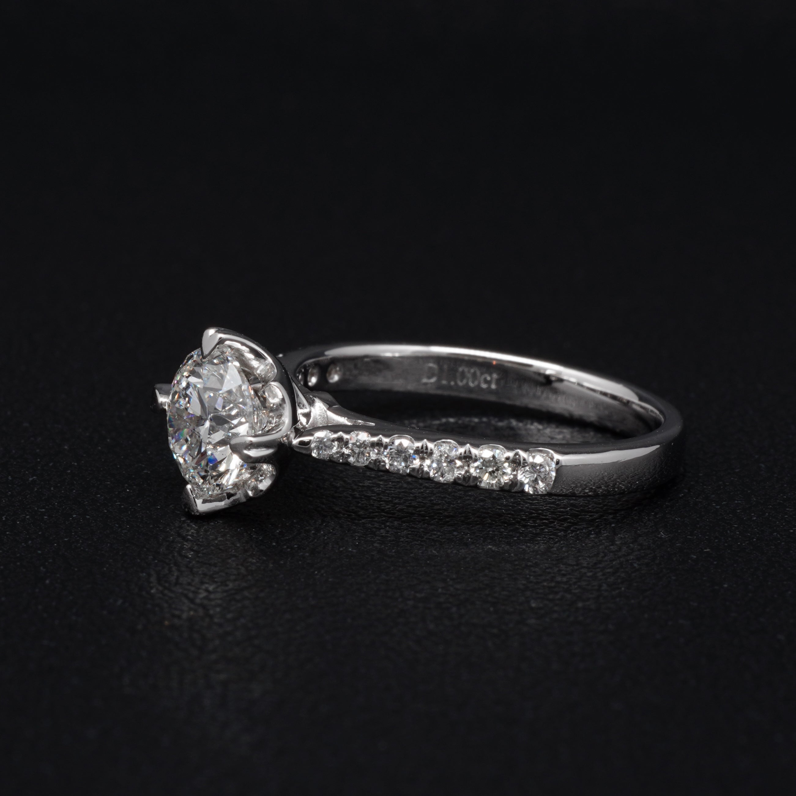 1CT Hidden Heart Pave Diamond Ring Setting