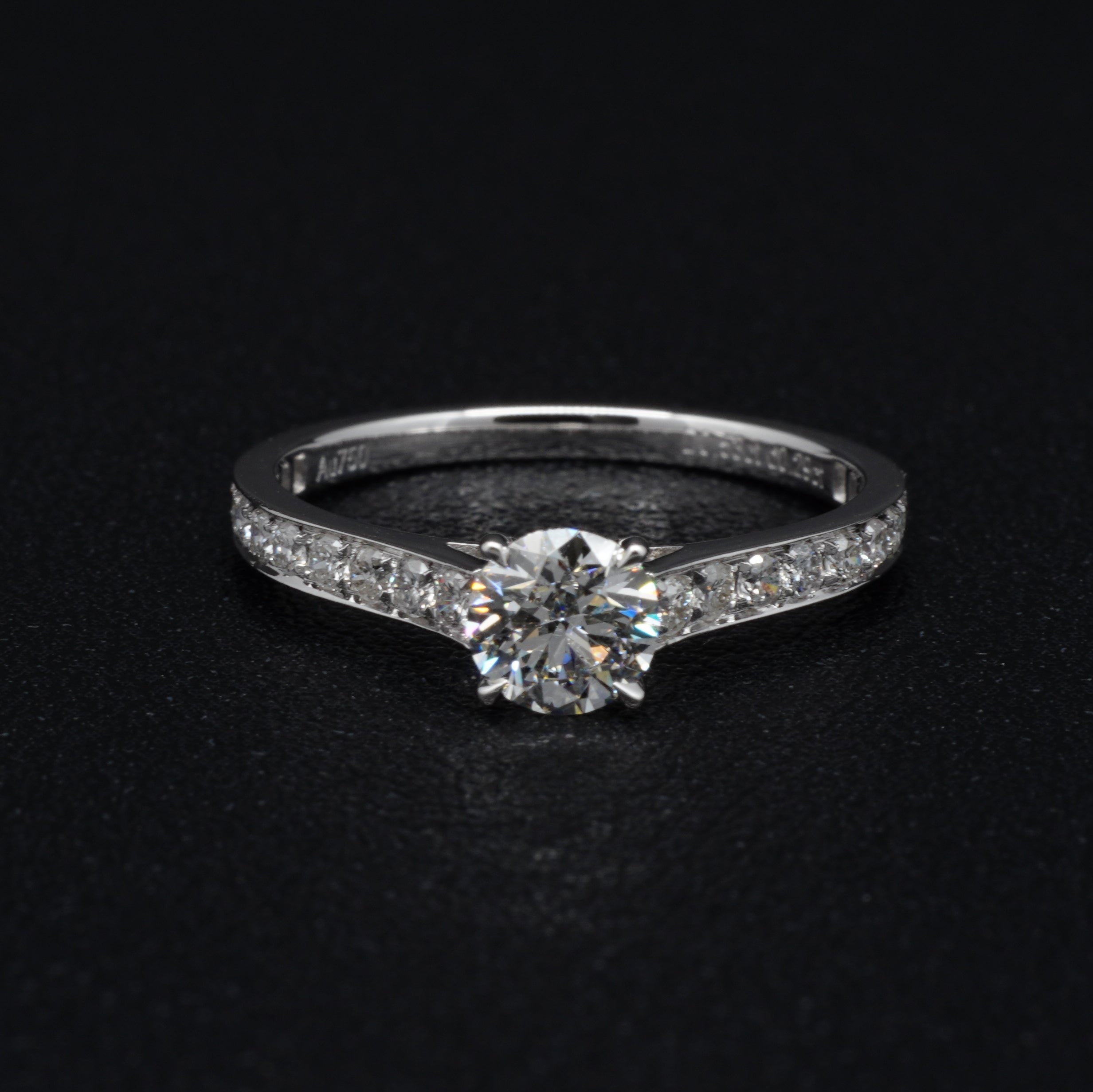 0.5CT Round Pave Diamond Engagement Ring