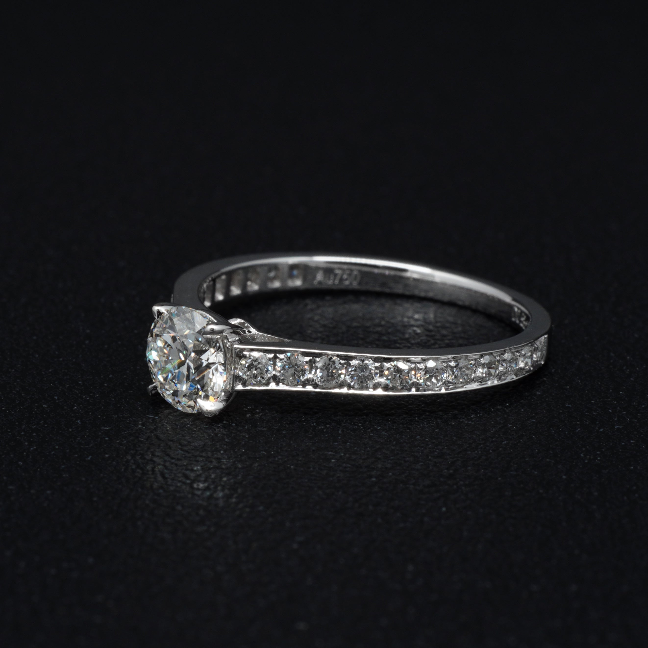 0.5CT Round Pave Diamond Engagement Ring