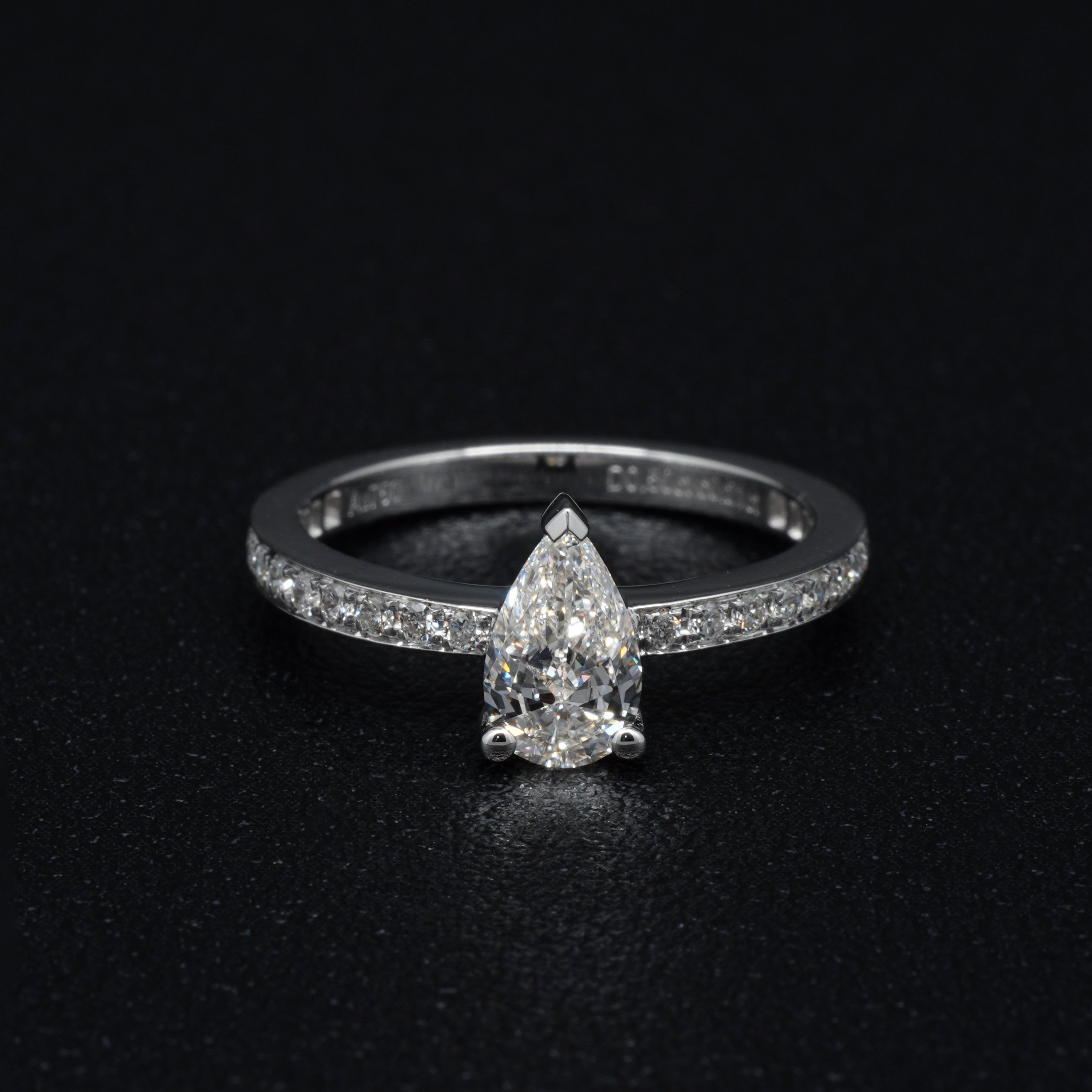 0.5CT Pear Pave Diamond Engagement Ring