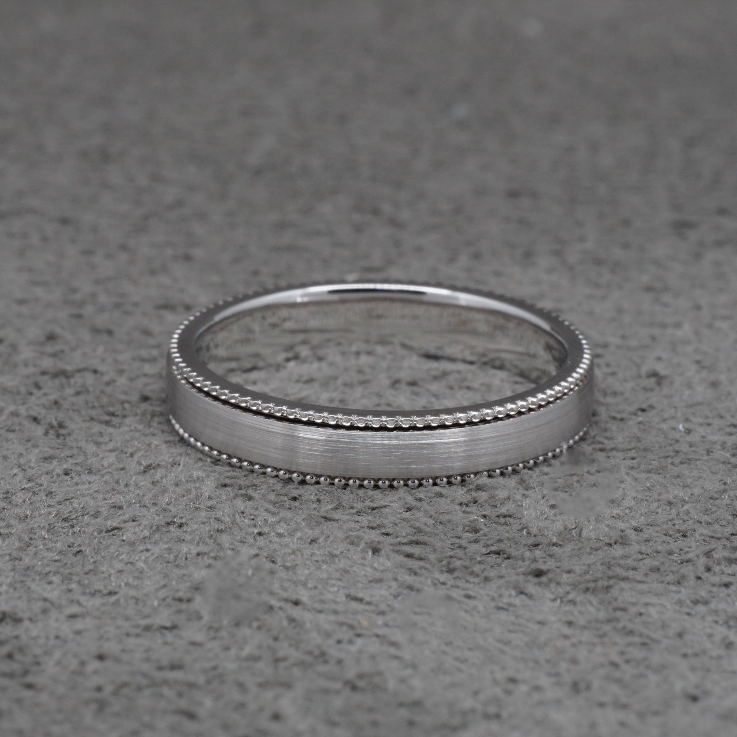 4MM Milgrain Edge Bead Ring