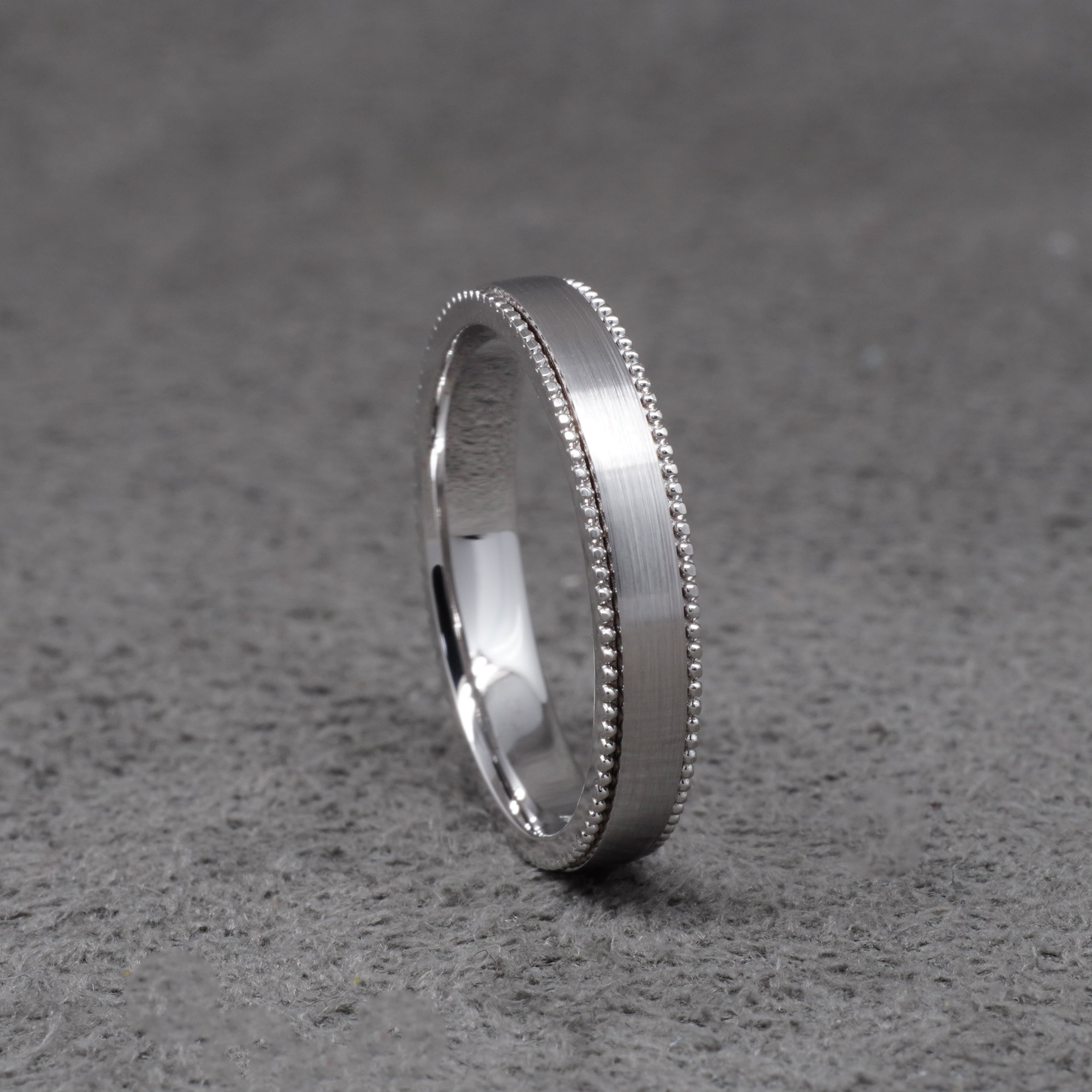 4MM Milgrain Edge Bead Ring