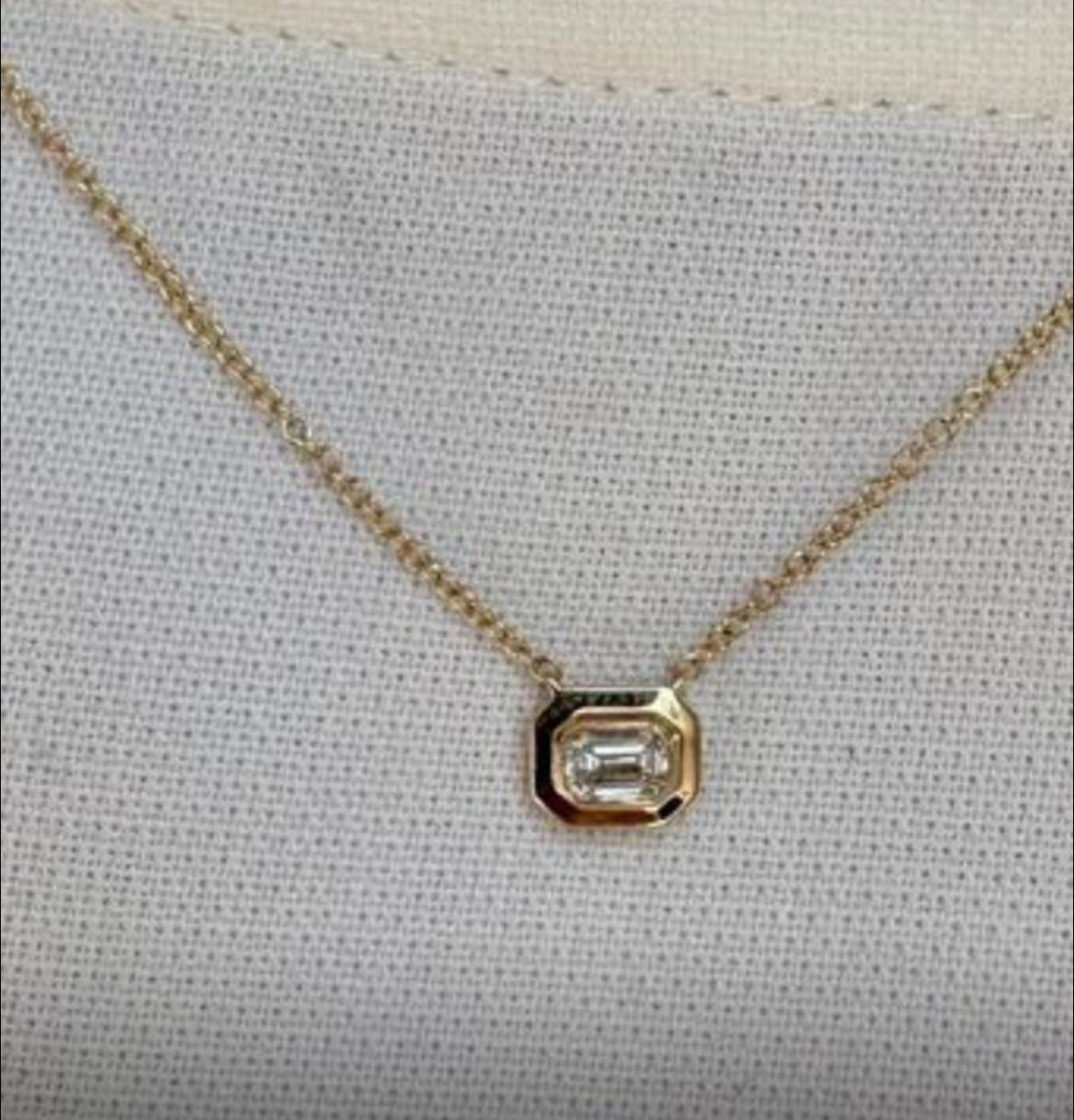 14K Topaz Bezel Necklace