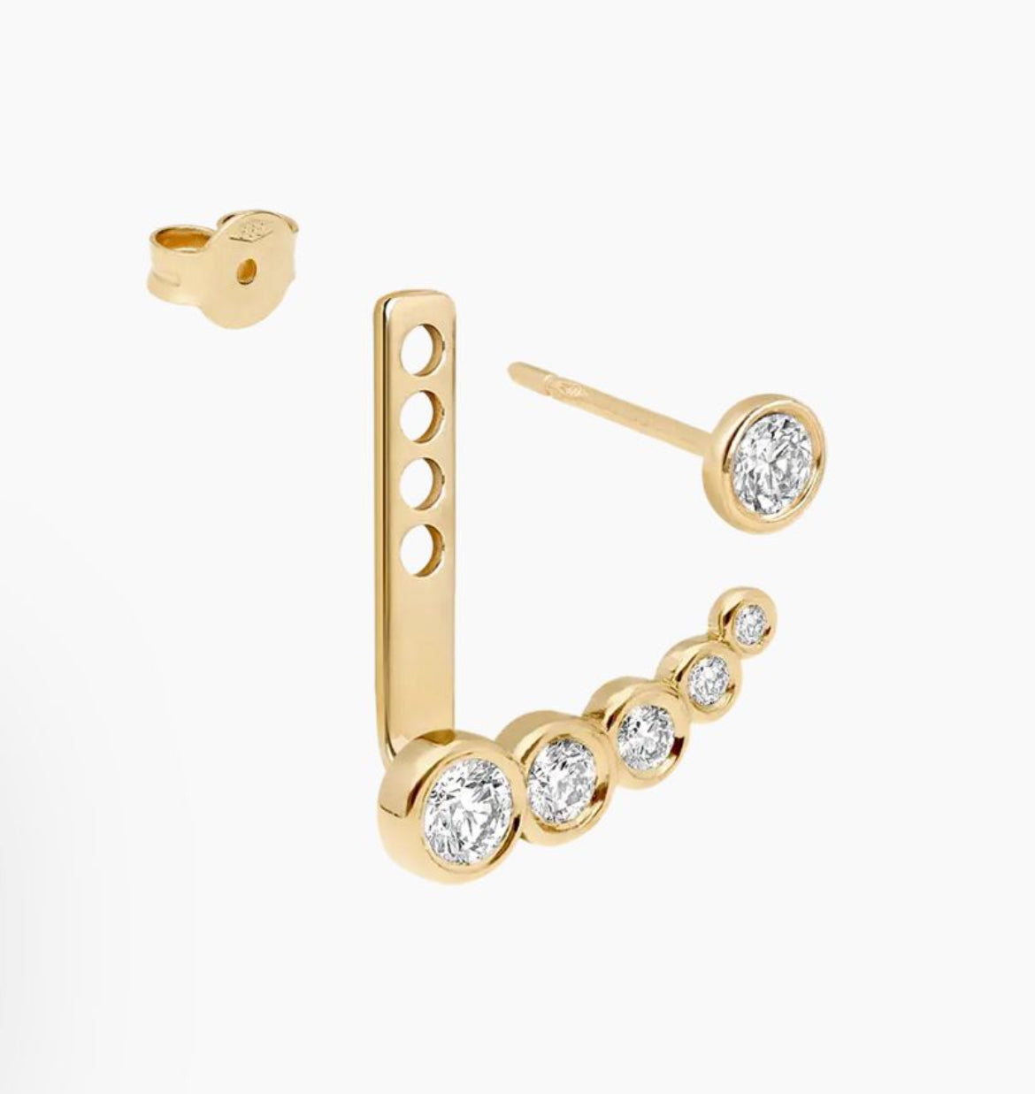 9K Labgrown Diamond Single Stud and Attachment