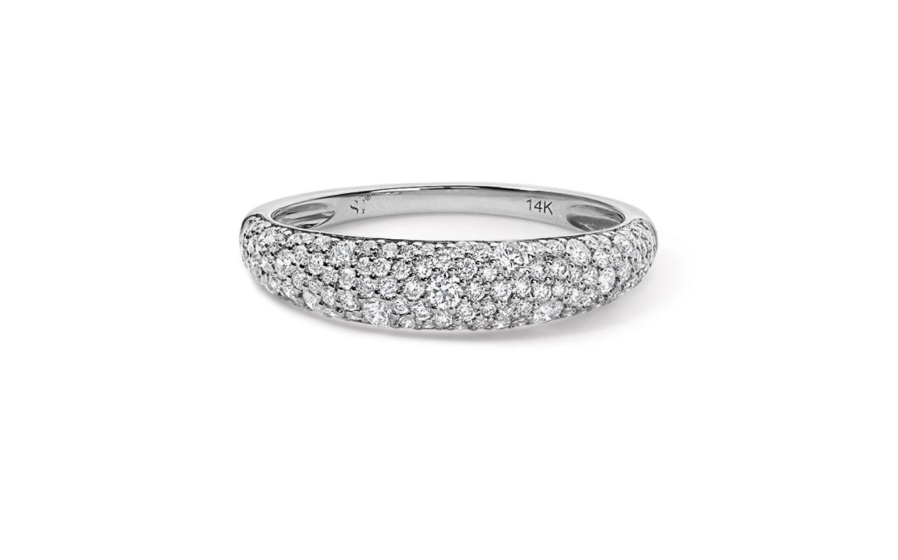 14K Solid Pave Diamond Ring