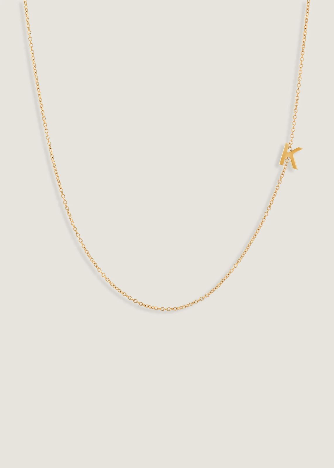 14K Gold Pave Letter Necklace