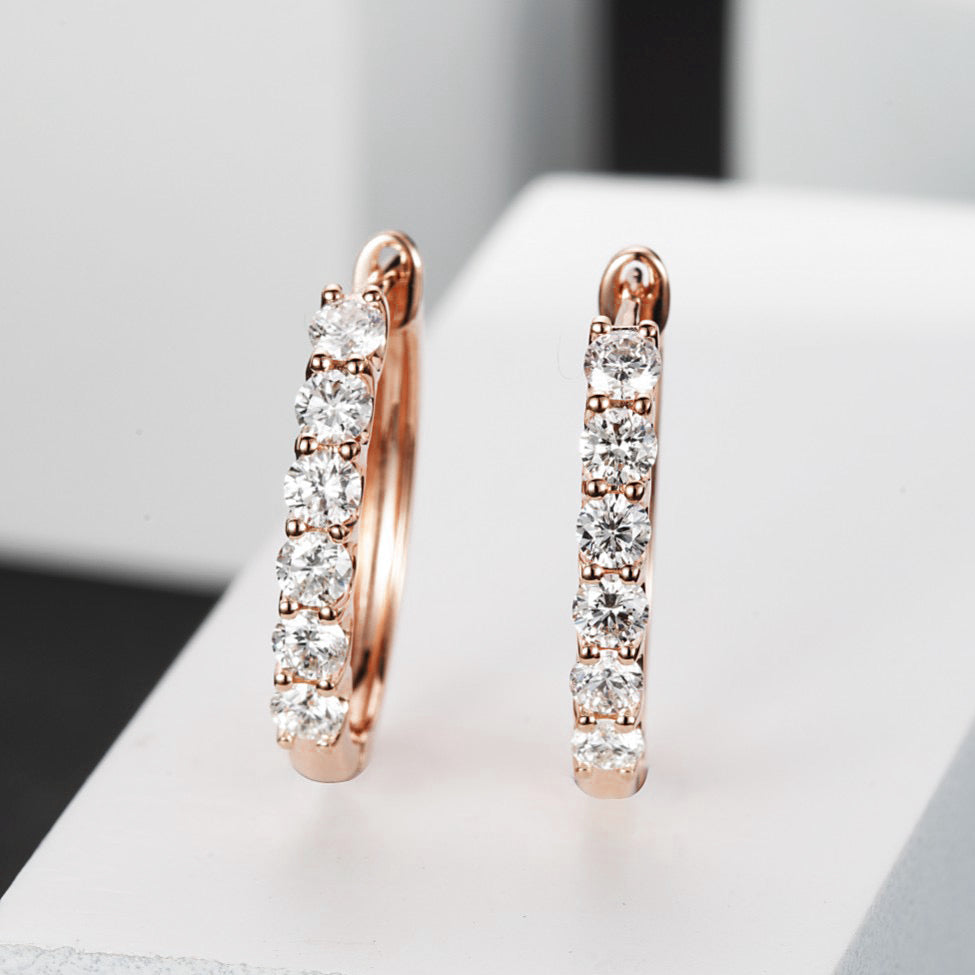 U Shaped Diamond Earrings