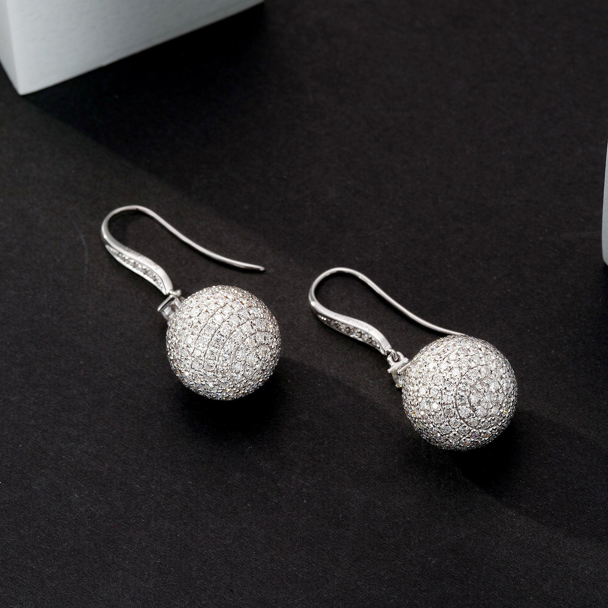 Full Diamond Ball Earrings