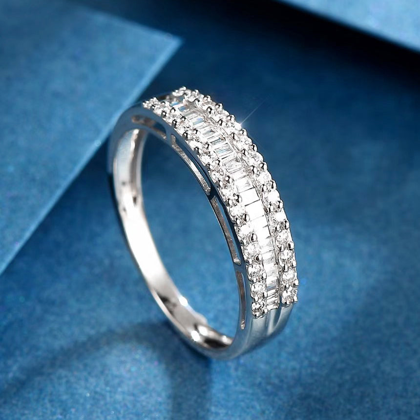 Half Circle Baguette Diamond Ring