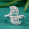 Double Fan Shaped Diamond Ring