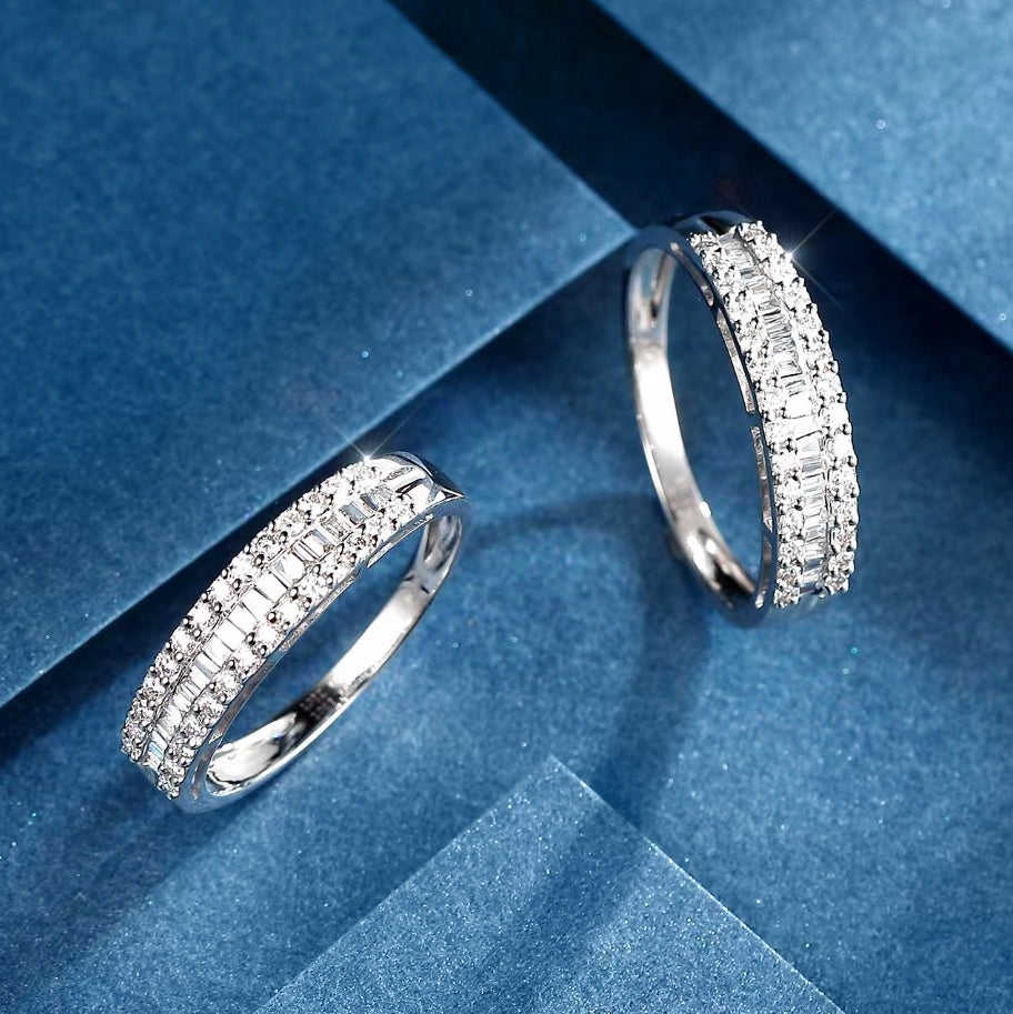 Half Circle Baguette Diamond Ring