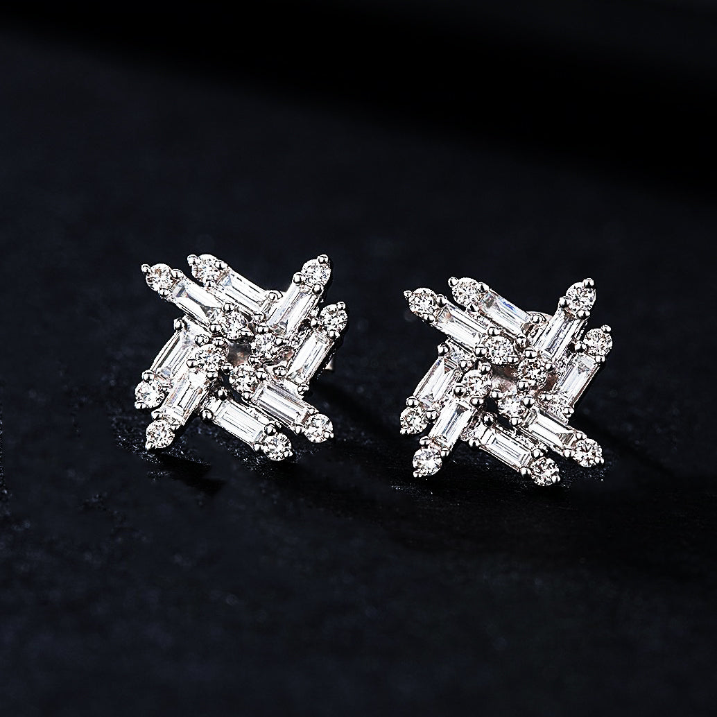 Windmill Baguette Diamond Earrings