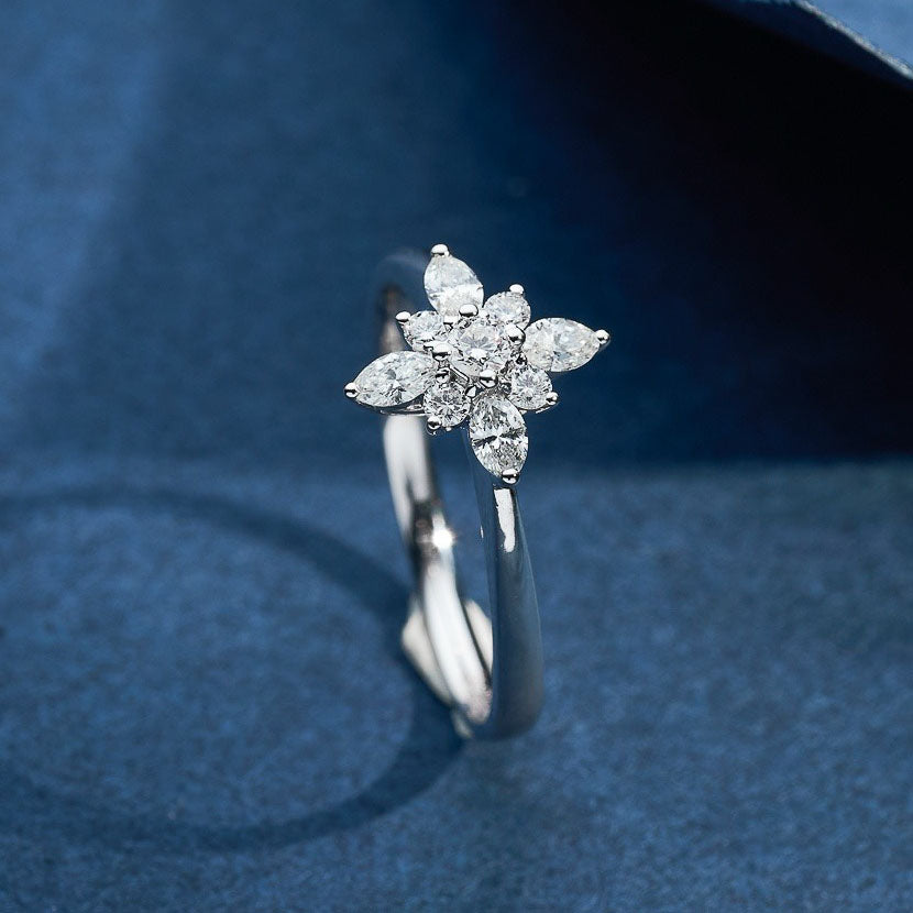 Marquise Snowflake Diamond Ring