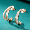 Arc Shaped Baguette Diamond Earrings