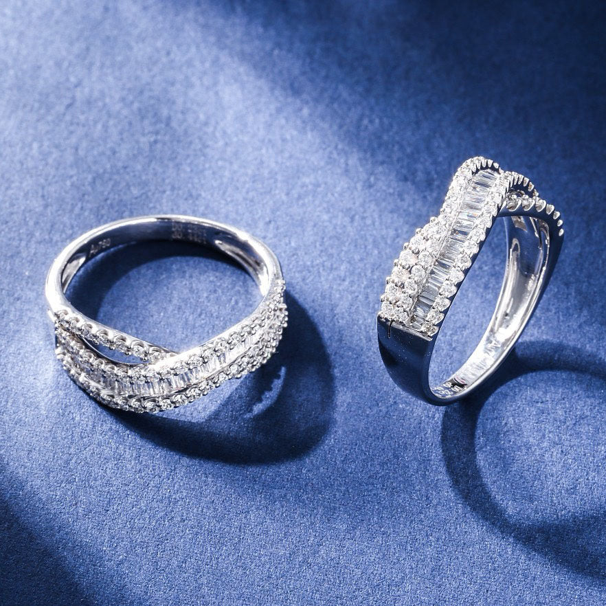 S Shaped Baguette Diamond Ring