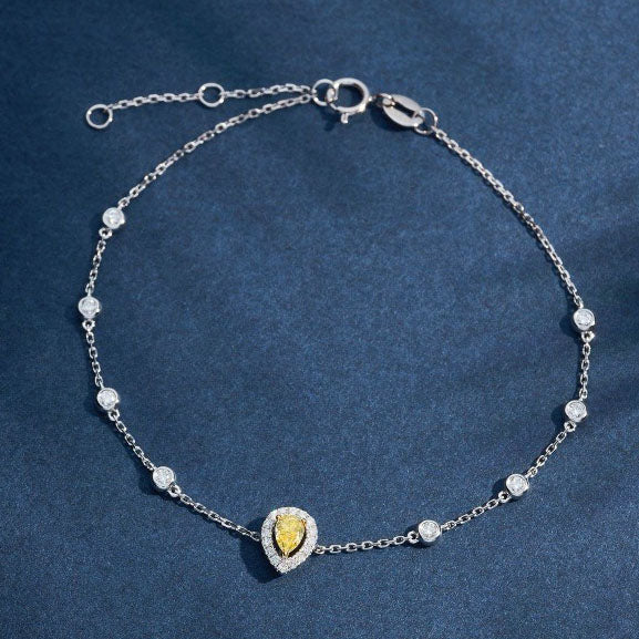 Water Droplets Yellow Diamond Bracelet